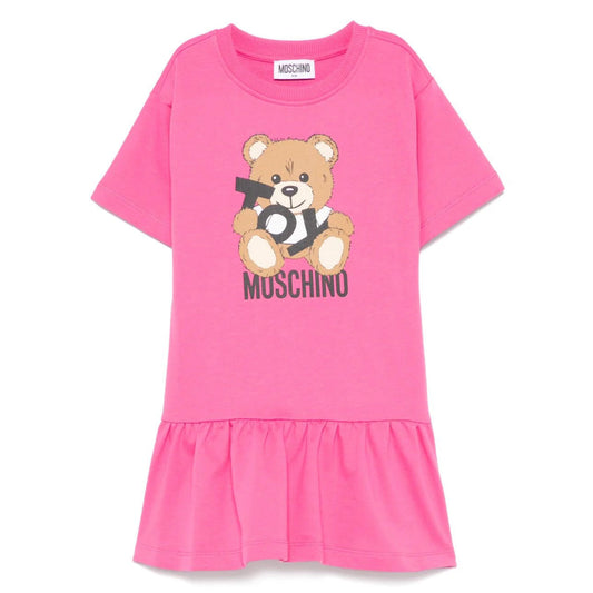 女童粉色印花棉连衣裙