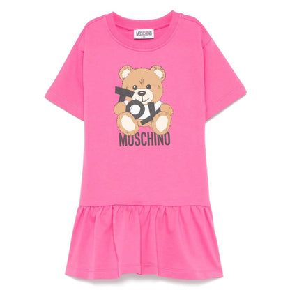 女童粉色印花棉连衣裙