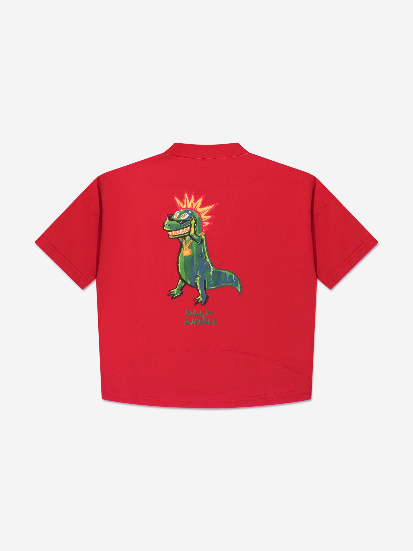 Palm Angels 男童 Dino Punk 格纹 T 恤（红色）