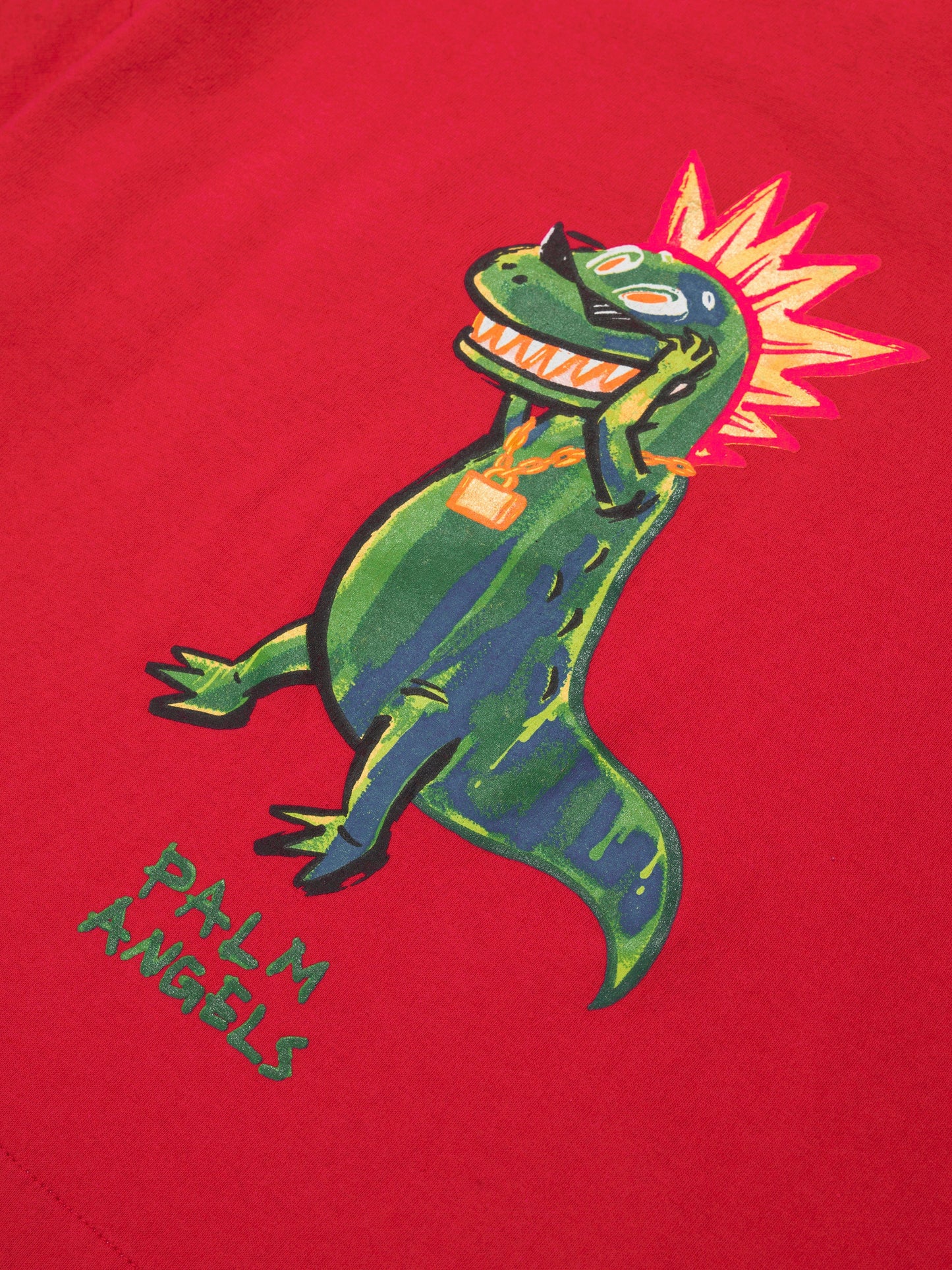 Palm Angels 男童 Dino Punk 格纹 T 恤（红色）