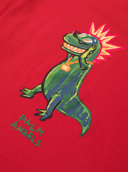 Palm Angels 男童 Dino Punk 格纹 T 恤（红色）