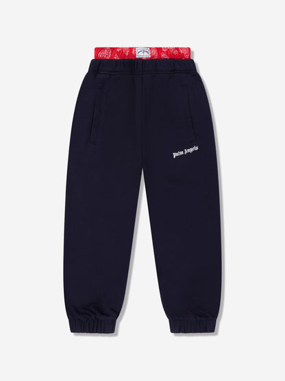 Palm Angels 男童 Bears 佩斯利慢跑裤（海军蓝）