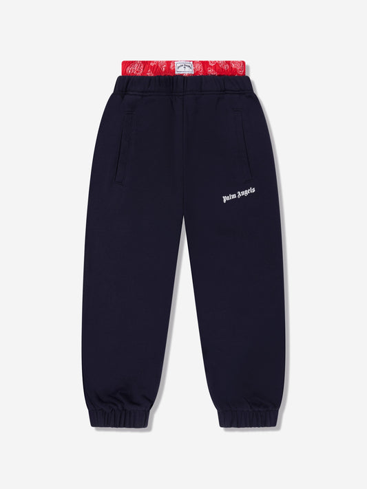 Palm Angels 男童 Bears 佩斯利慢跑裤（海军蓝）