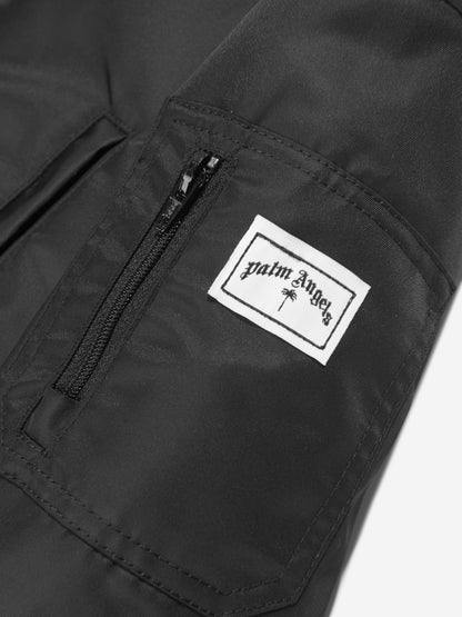 Palm Angels 男童弧形徽标飞行员夹克（黑色）