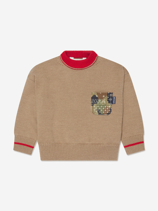 Palm Angels 男童 Palm Brush Camo 套头衫（米色）