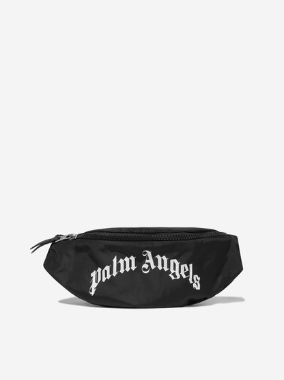 Palm Angels Kids 弧形徽标腰包（黑色）