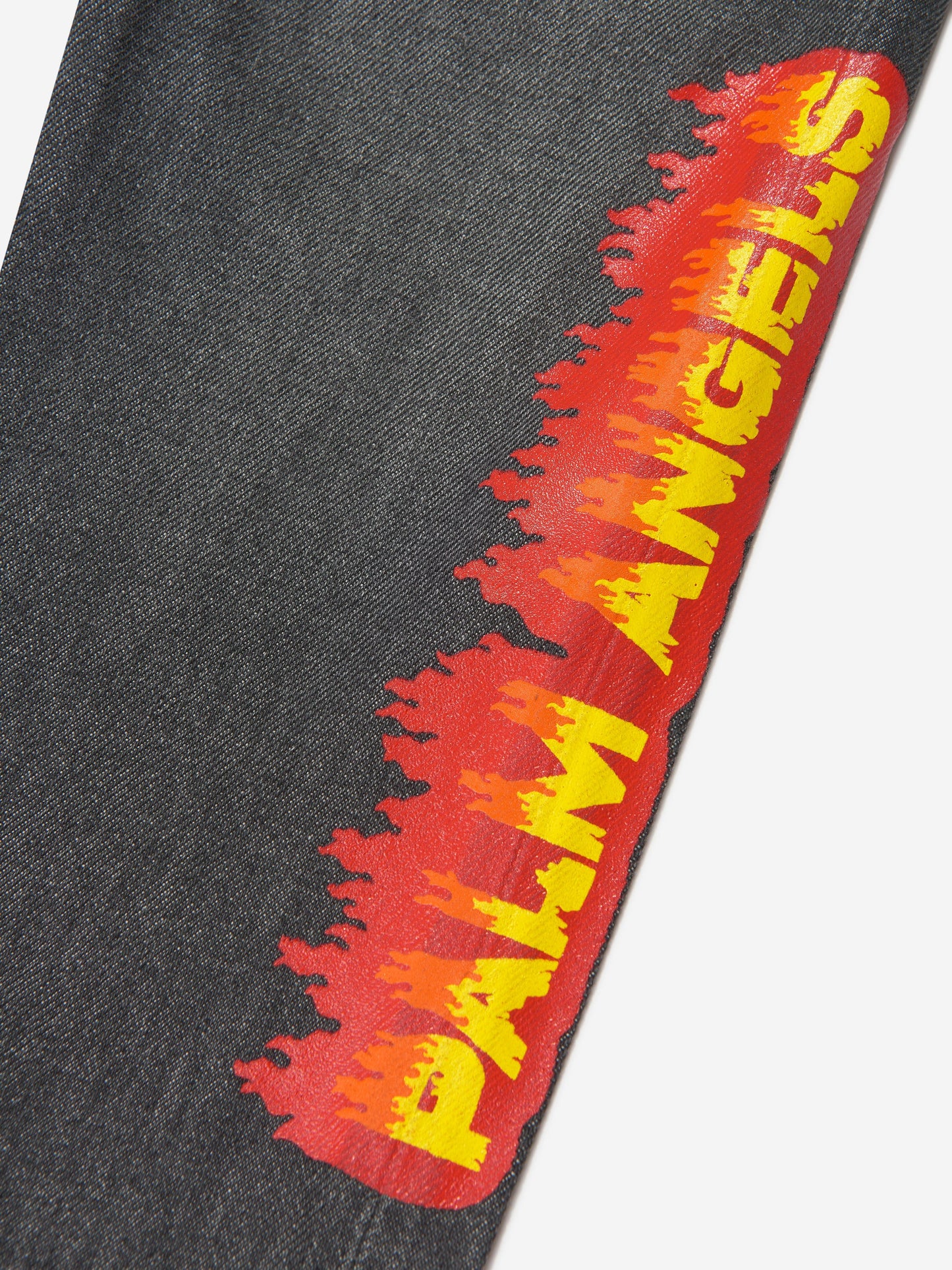 Palm Angels 男童黑色 Flames Logo 牛仔裤