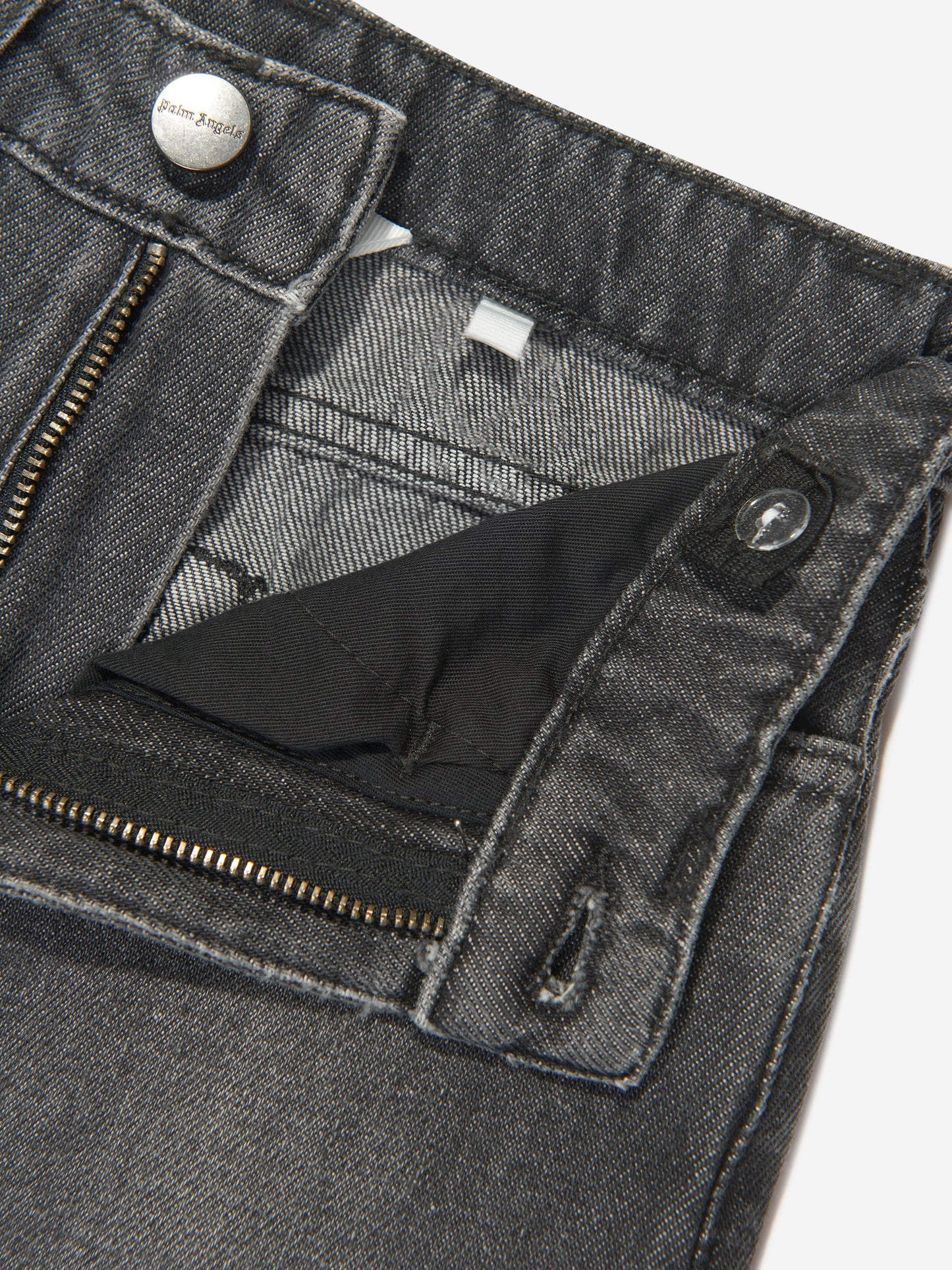 Palm Angels 男童黑色 Flames Logo 牛仔裤