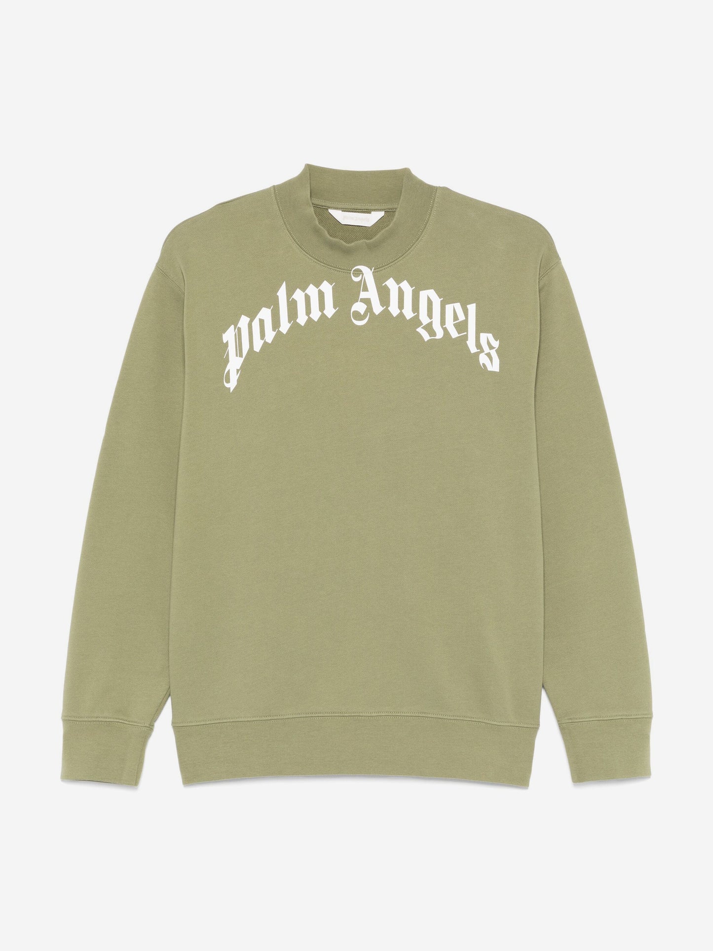 Palm Angels Kids Classic Curved Logo Sweatshirt in Green