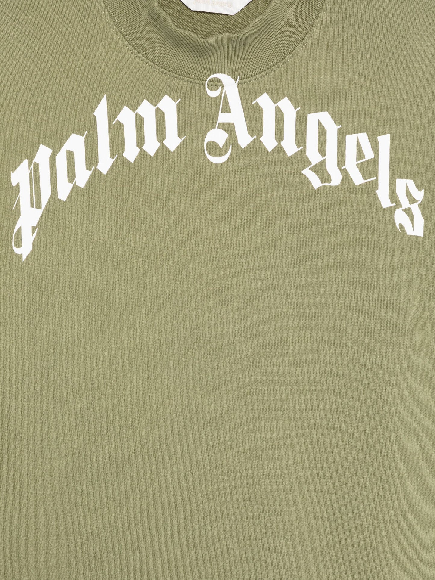 Palm Angels Kids Classic Curved Logo Sweatshirt in Green
