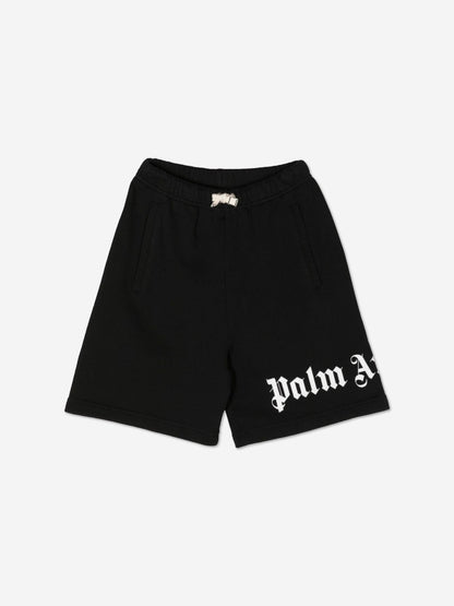 Palm Angels Boys Classic Overlogo Shorts in Black