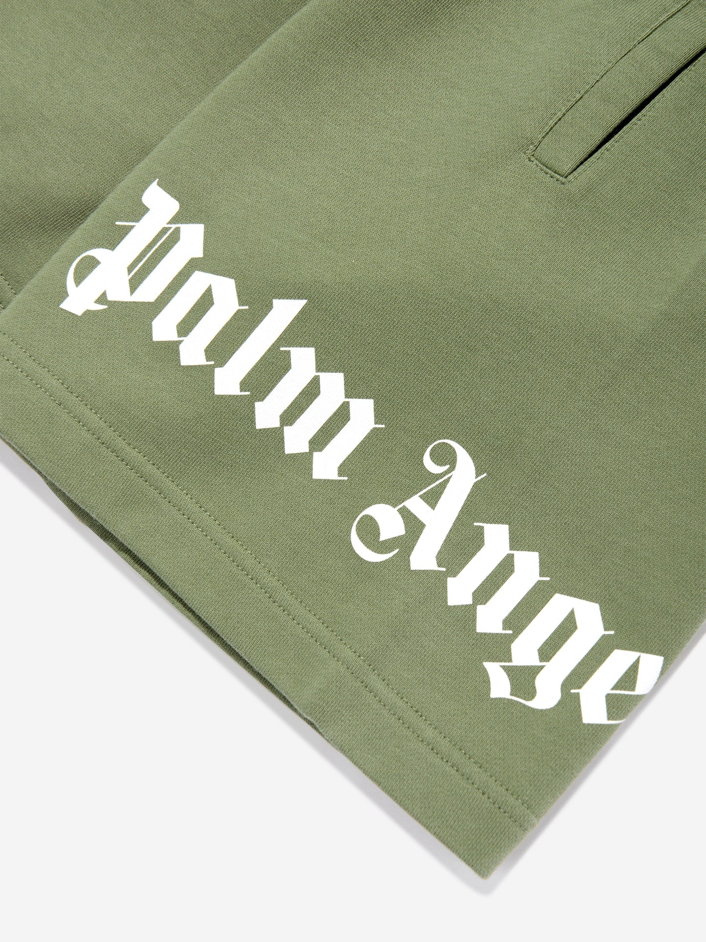 Palm Angels Boys Classic Overlogo Shorts in Green