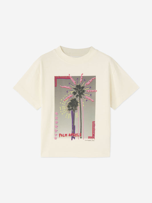 Palm Angels Girls LA Photo T-Shirt in Ivory