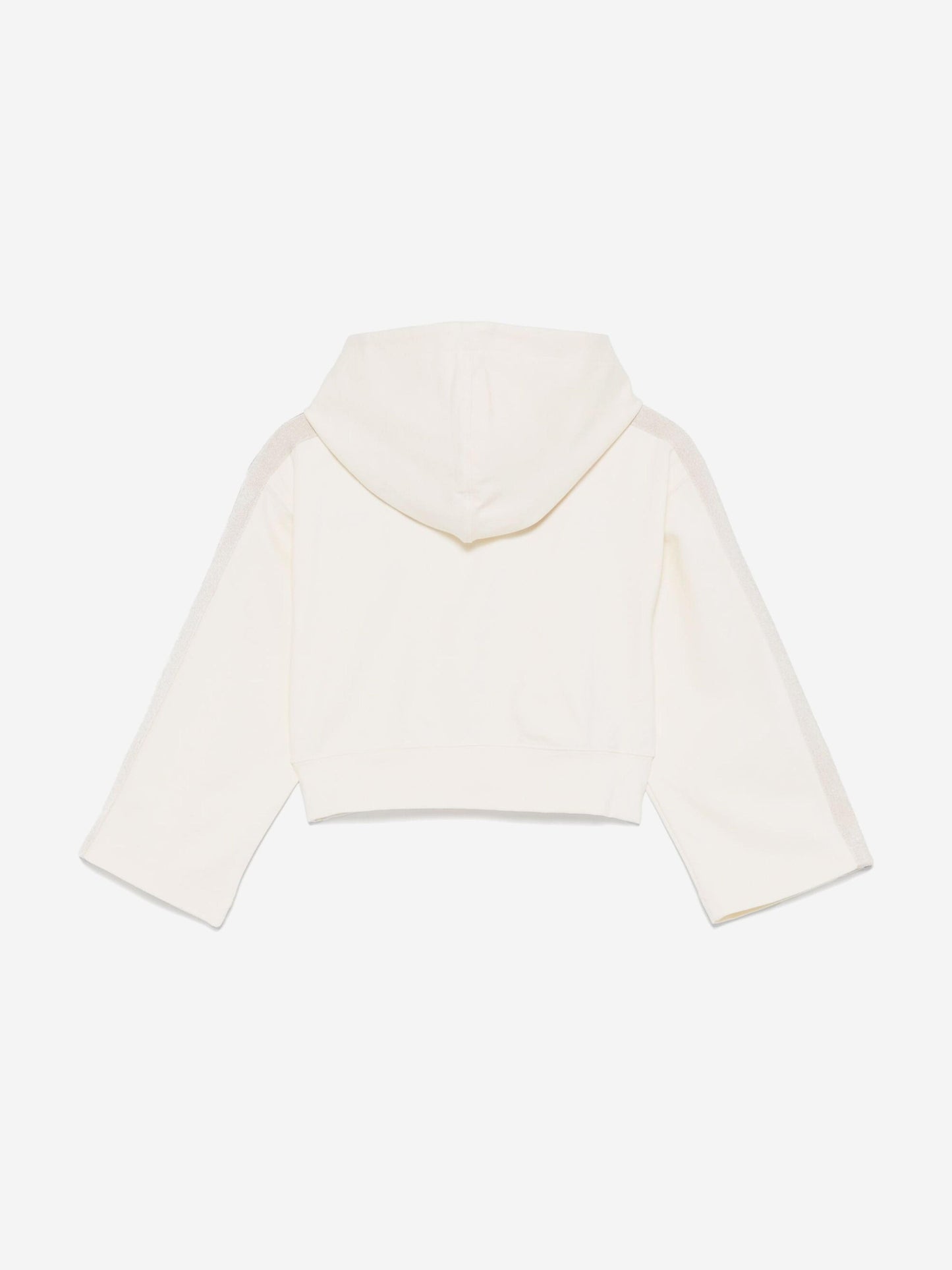 Palm Angels Girls Track Cropped Hoodie in White