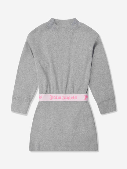 Palm Angels 女童银色徽标带卢勒克斯连衣裙