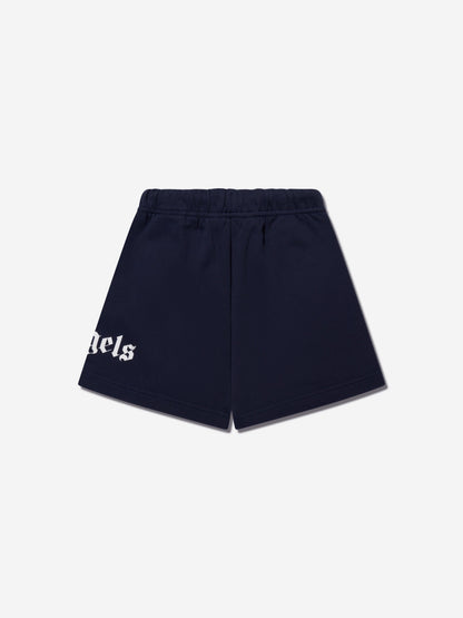 Palm Angels 男童经典 Overlogo 运动短裤（海军蓝）
