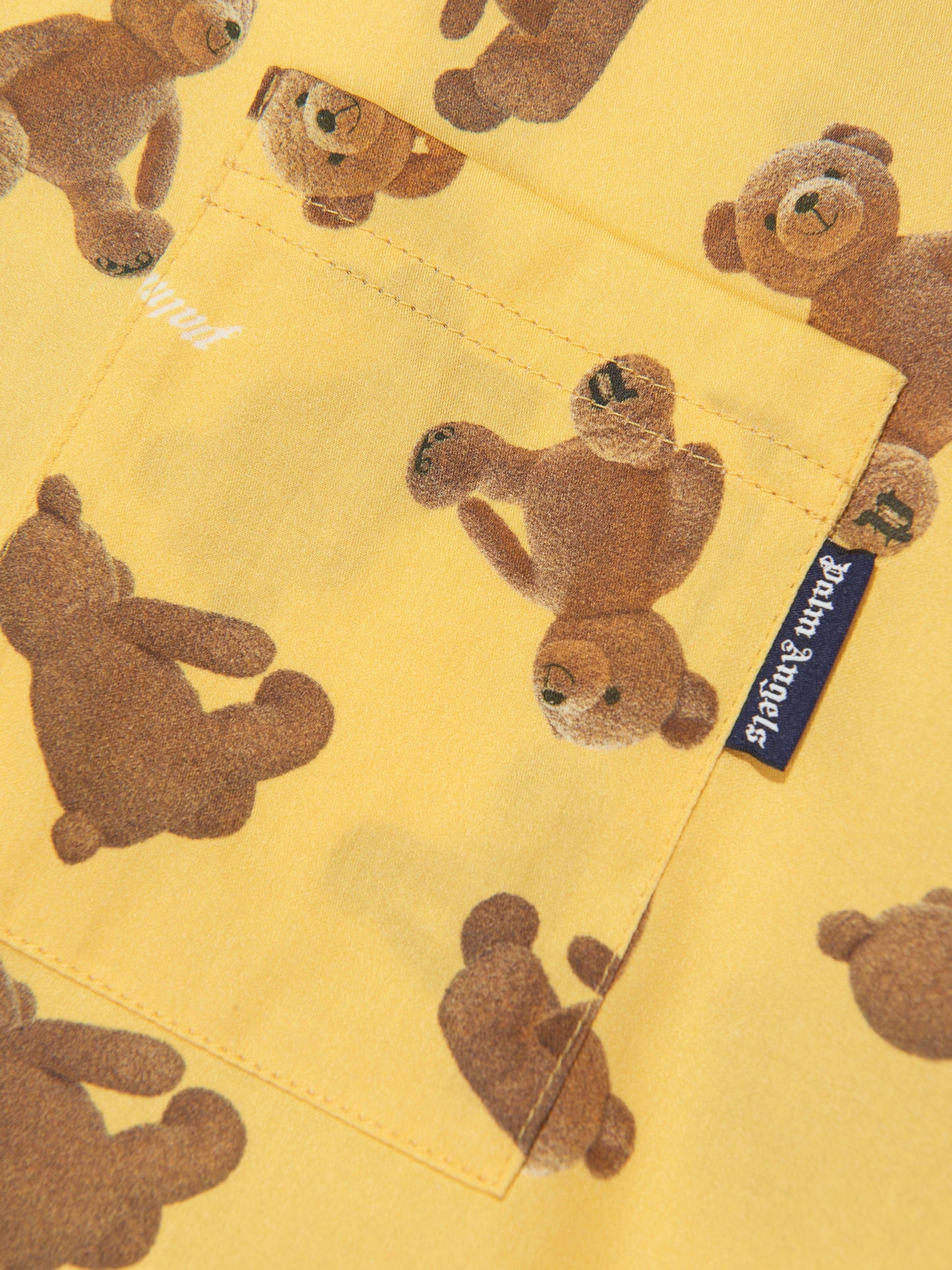 Palm Angels 男童 AOP PA Bears 保龄球衬衫（黄色）