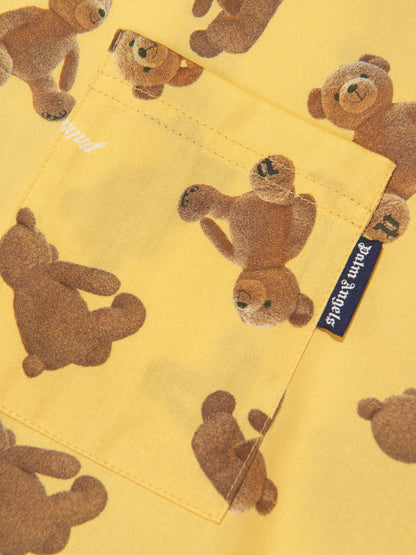 Palm Angels 男童 AOP PA Bears 保龄球衬衫（黄色）