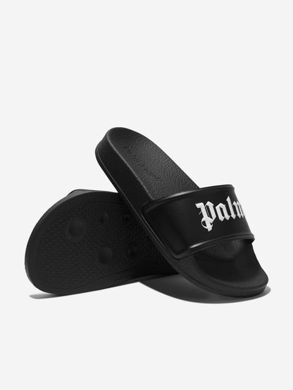 Palm Angels 儿童徽标拖鞋（黑色）