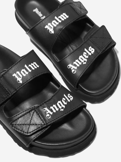 Palm Angels 儿童黑色徽标凉鞋