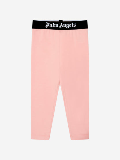 Palm Angels 女童腰带徽标紧身裤（粉色）