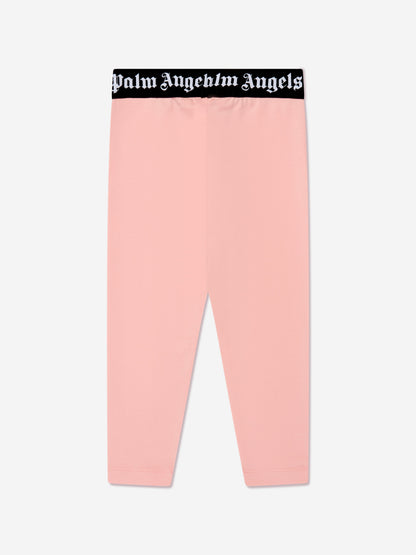 Palm Angels 女童腰带徽标紧身裤（粉色）