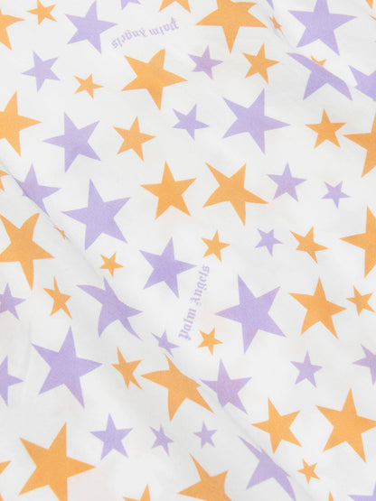Palm Angels 女童 AOP PA Stars T 恤连衣裙（白色）