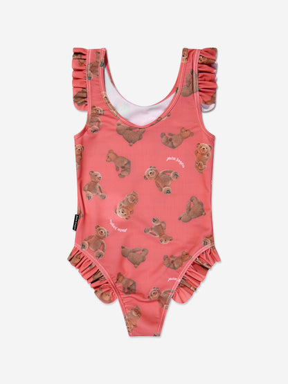 Palm Angels 女童 AOP PA Bears 珊瑚色泳衣