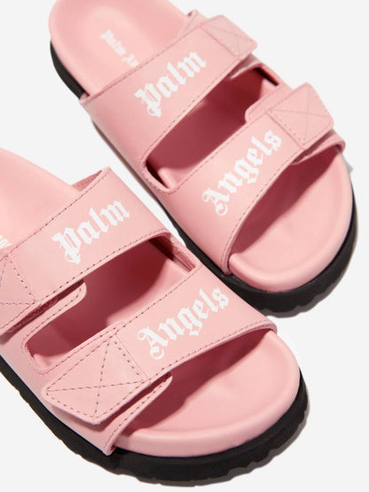 Palm Angels 女童粉色徽标凉鞋