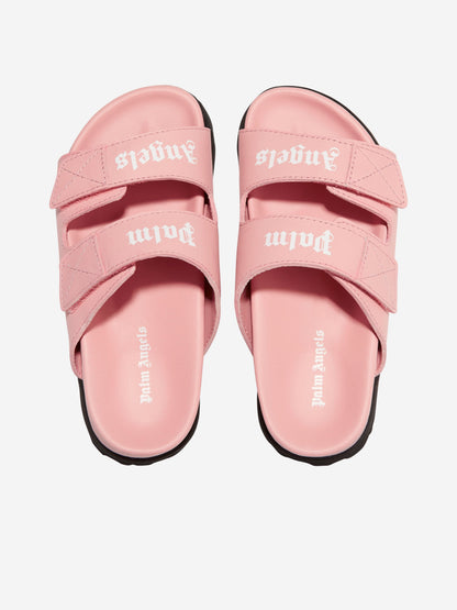 Palm Angels 女童粉色徽标凉鞋