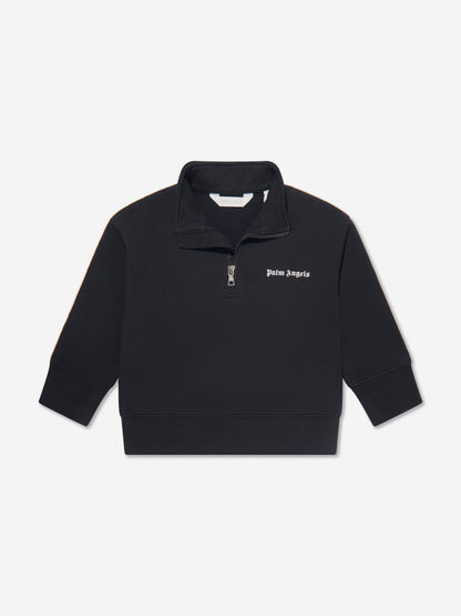 Palm Angels 男童黑色运动半拉链运动衫
