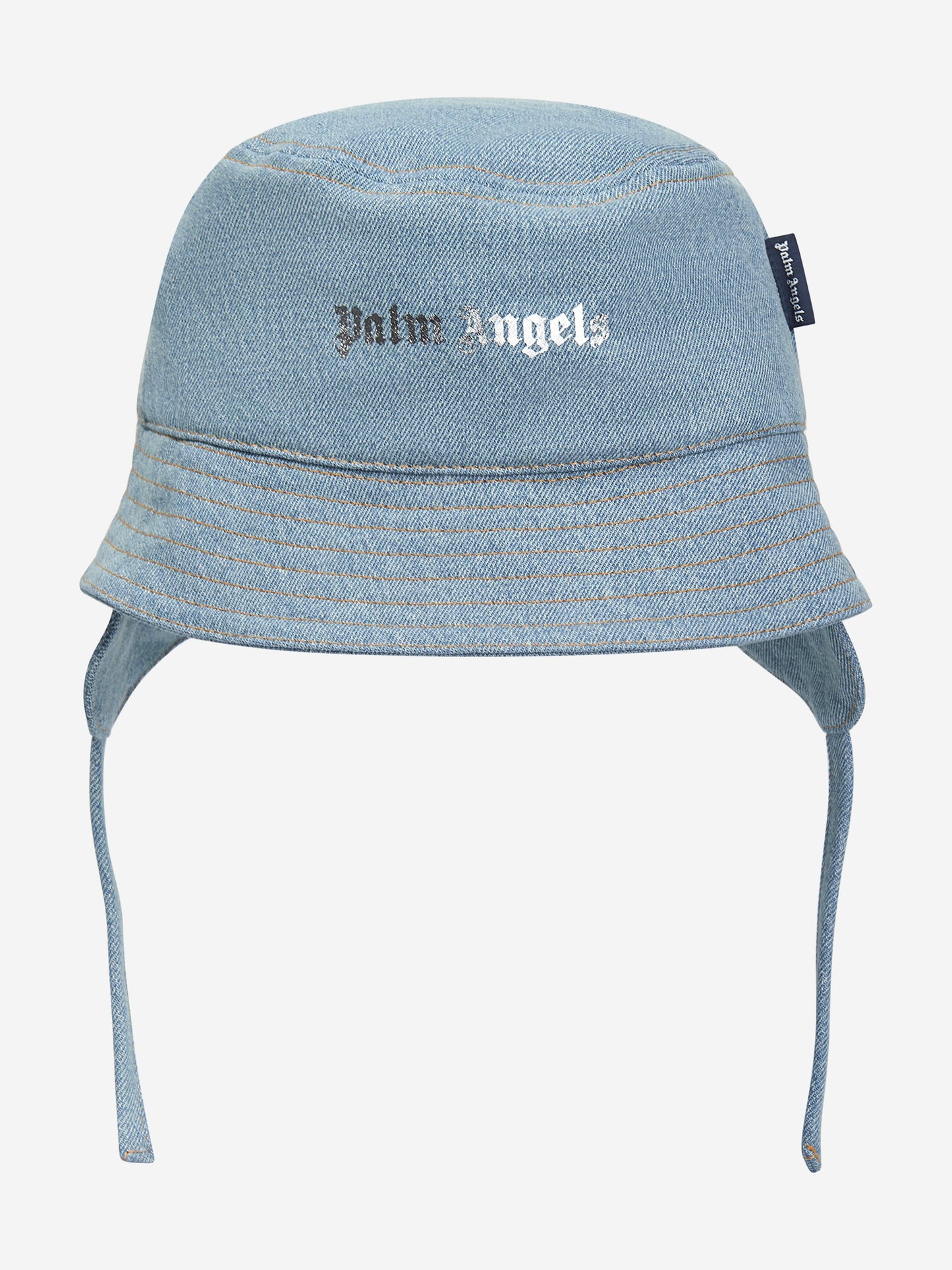 Palm Angels 男童蓝色徽标石牛仔渔夫帽