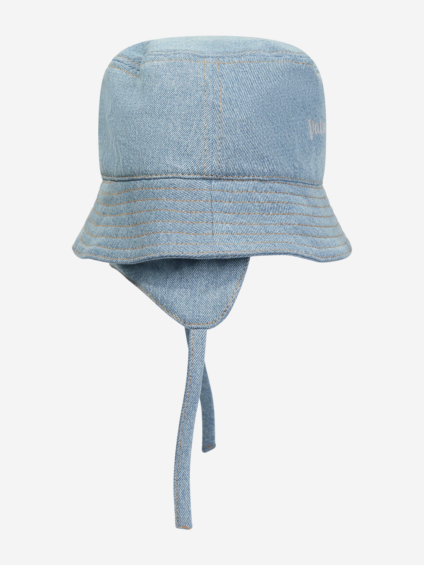 Palm Angels 男童蓝色徽标石牛仔渔夫帽