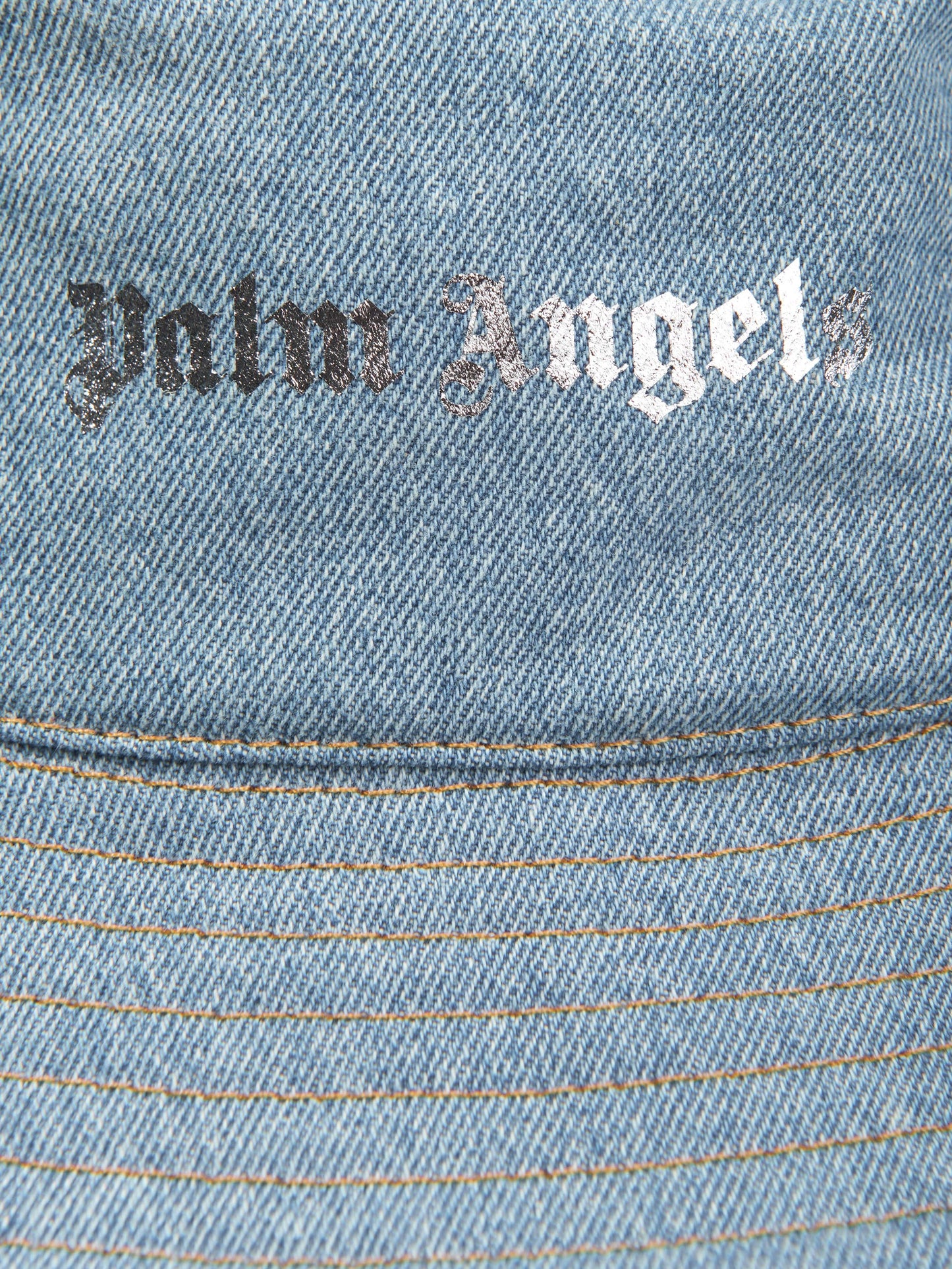 Palm Angels 男童蓝色徽标石牛仔渔夫帽