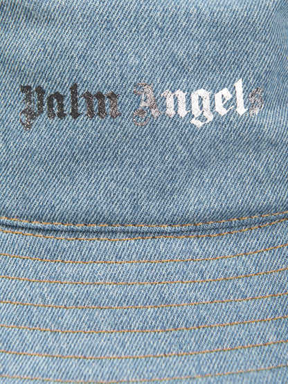 Palm Angels 男童蓝色徽标石牛仔渔夫帽