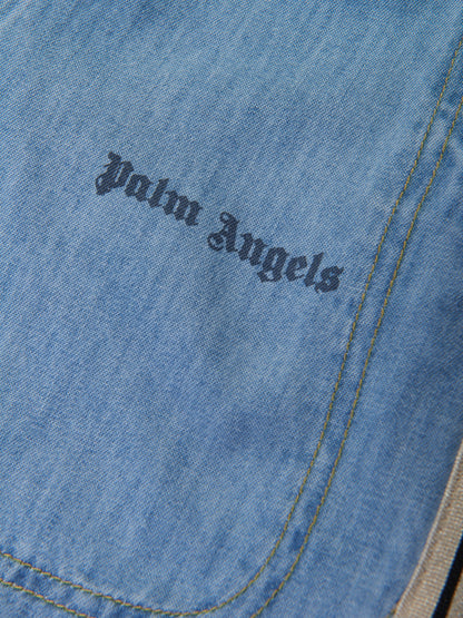 Palm Angels 男童蓝色运动青年布短裤