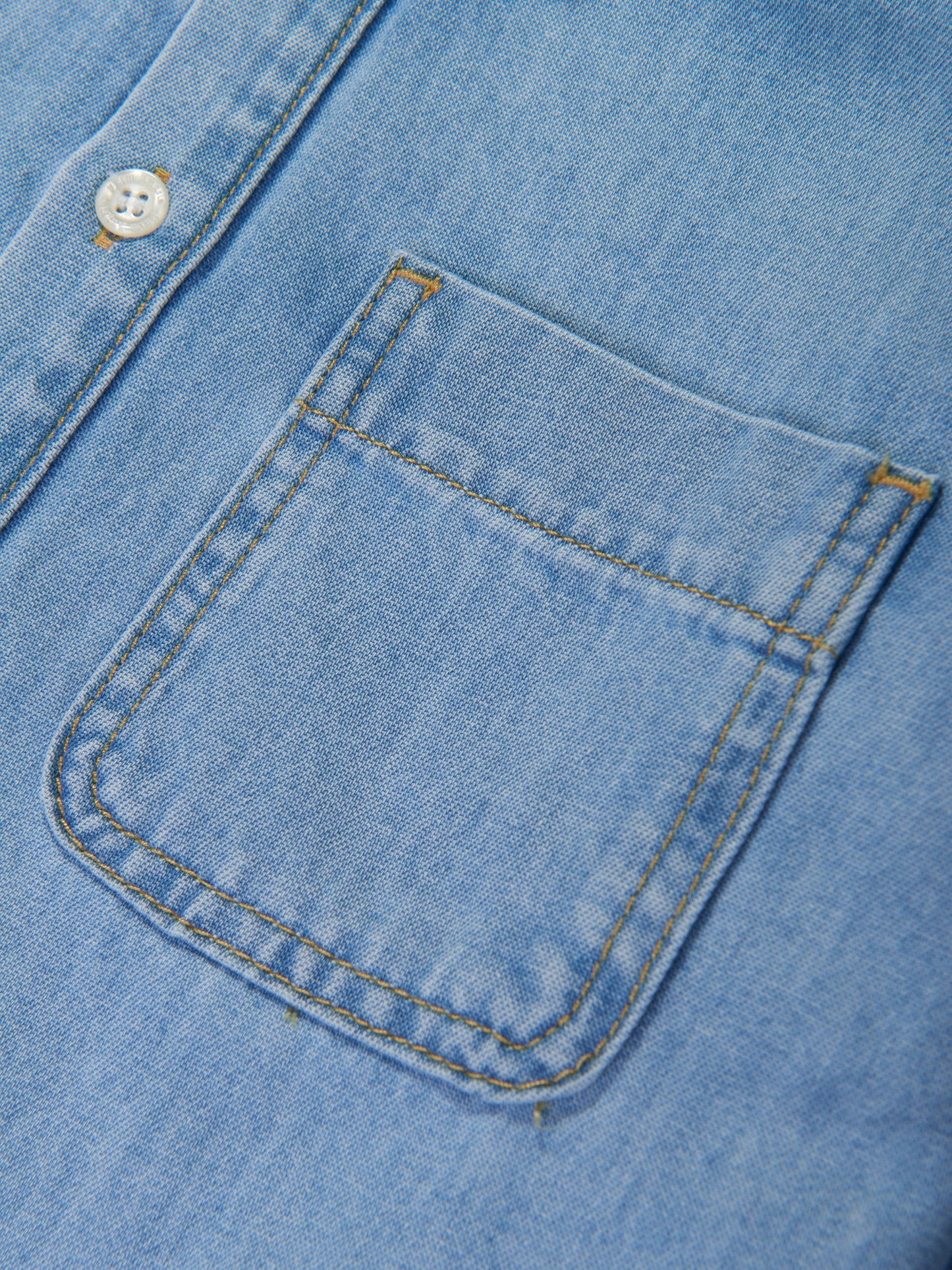 Palm Angels 男童蓝色田径 Chambray 超大衬衫