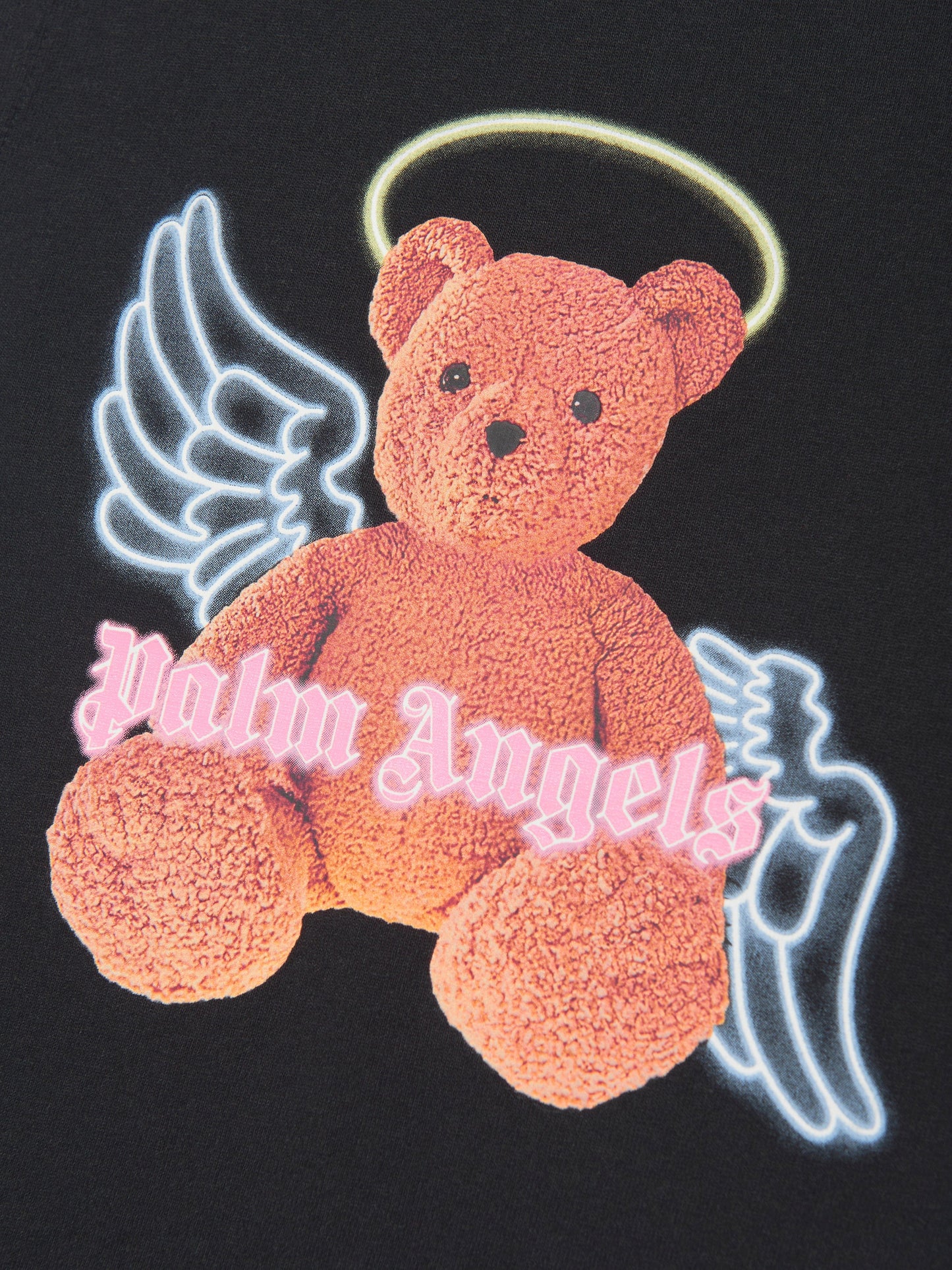 Palm Angels 女童黑色小熊天使 T 恤连衣裙