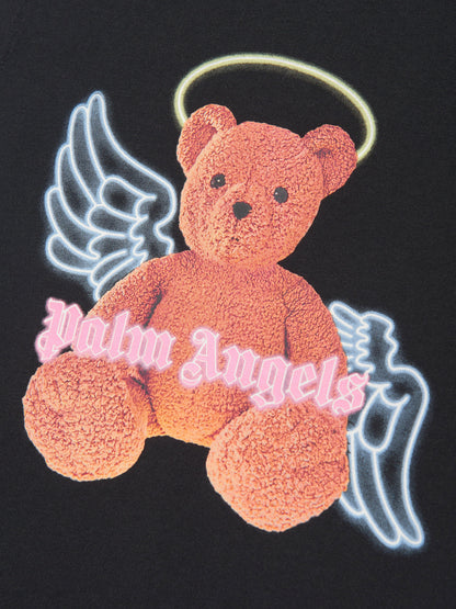 Palm Angels 女童黑色小熊天使 T 恤连衣裙