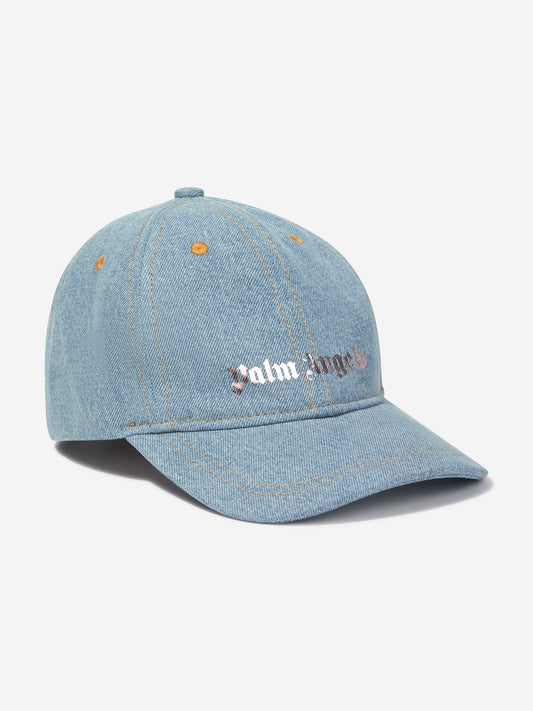 Palm Angels 女童蓝色徽标石牛仔棒球帽