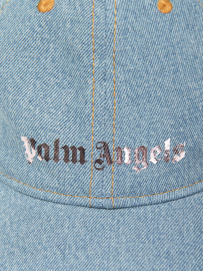 Palm Angels 女童蓝色徽标石牛仔棒球帽
