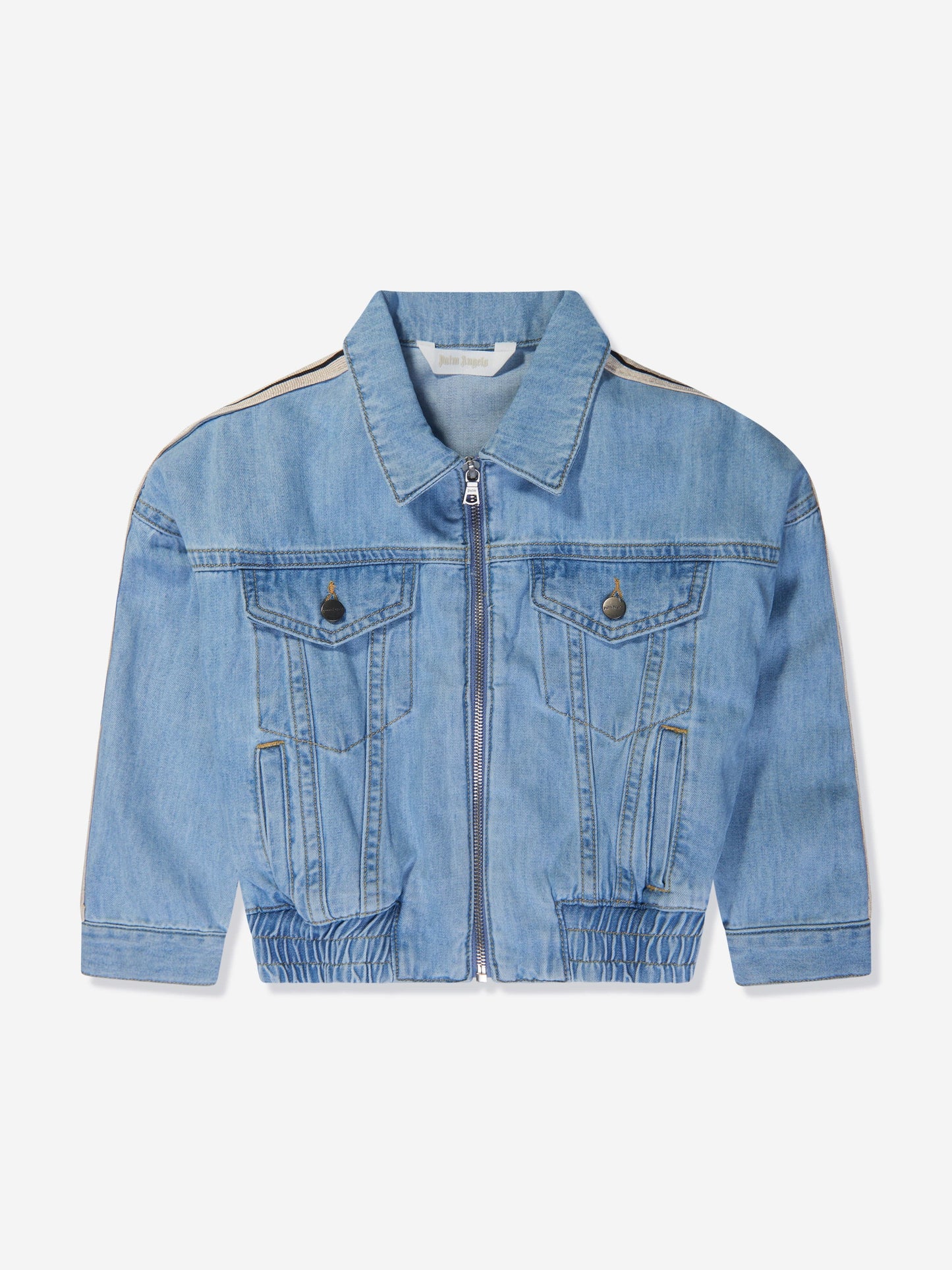 Palm Angels 女童 Overlogo Track Chambray 夹克（蓝色）