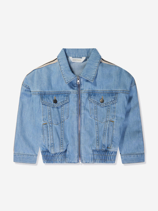 Palm Angels 女童 Overlogo Track Chambray 夹克（蓝色）