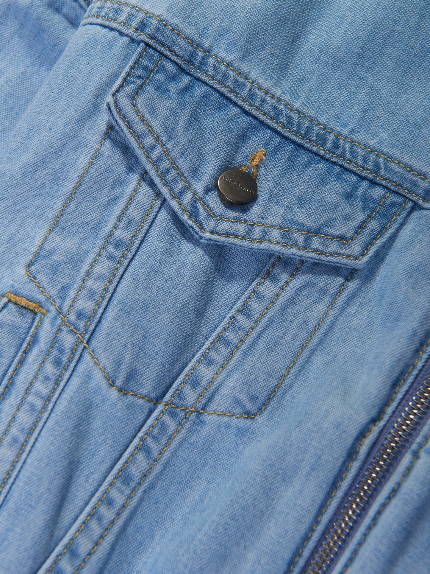 Palm Angels 女童 Overlogo Track Chambray 夹克（蓝色）