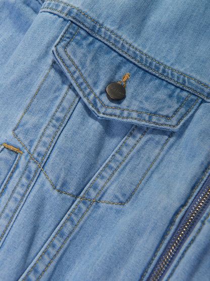 Palm Angels 女童 Overlogo Track Chambray 夹克（蓝色）
