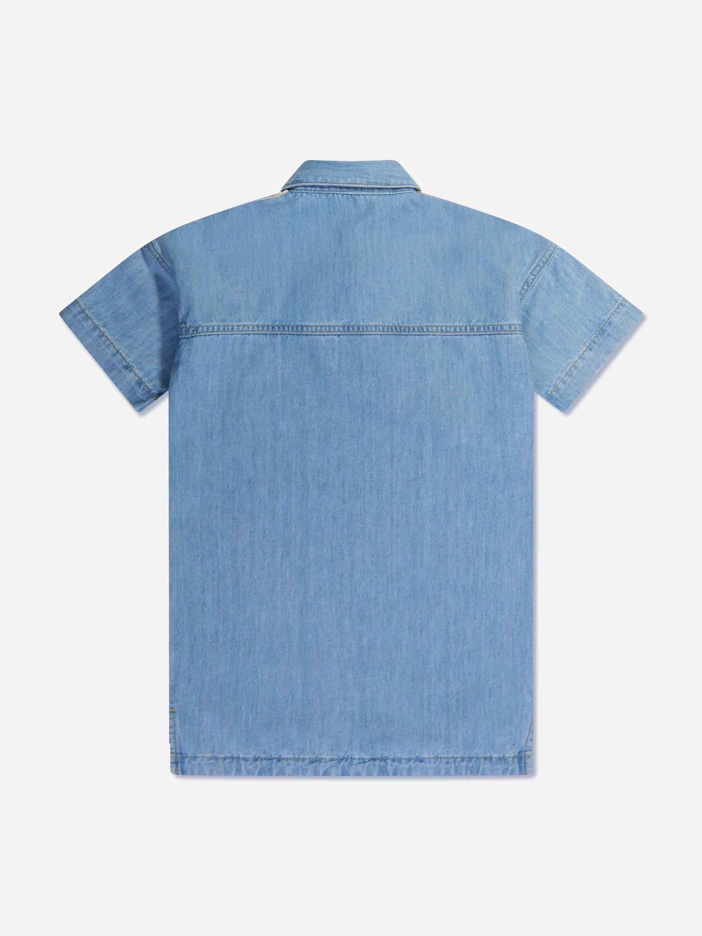 Palm Angels 女童蓝色田径 Chambray 衬衫裙