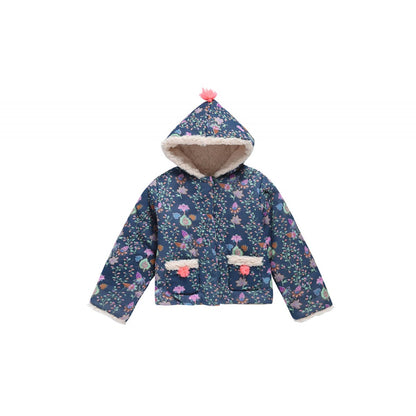 Girls Blue Pine Cone Cotton Jacket