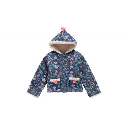 Girls Blue Pine Cone Cotton Jacket