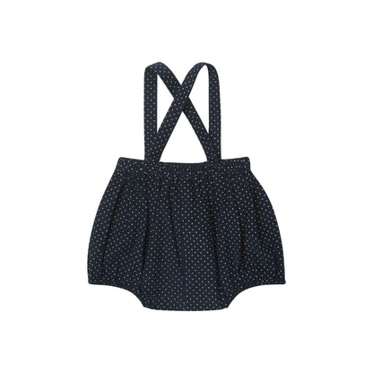 女婴藏青色圆点棉短裤
