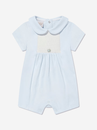Baby Boys Smocked Romper in Blue